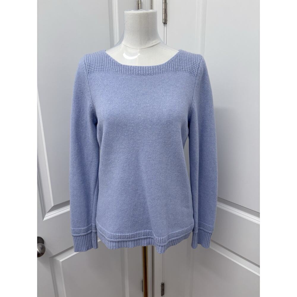 Bendetta B ladies Blue Merino Wool Cashmere Blend Sweater, Size L, Made In Italy
